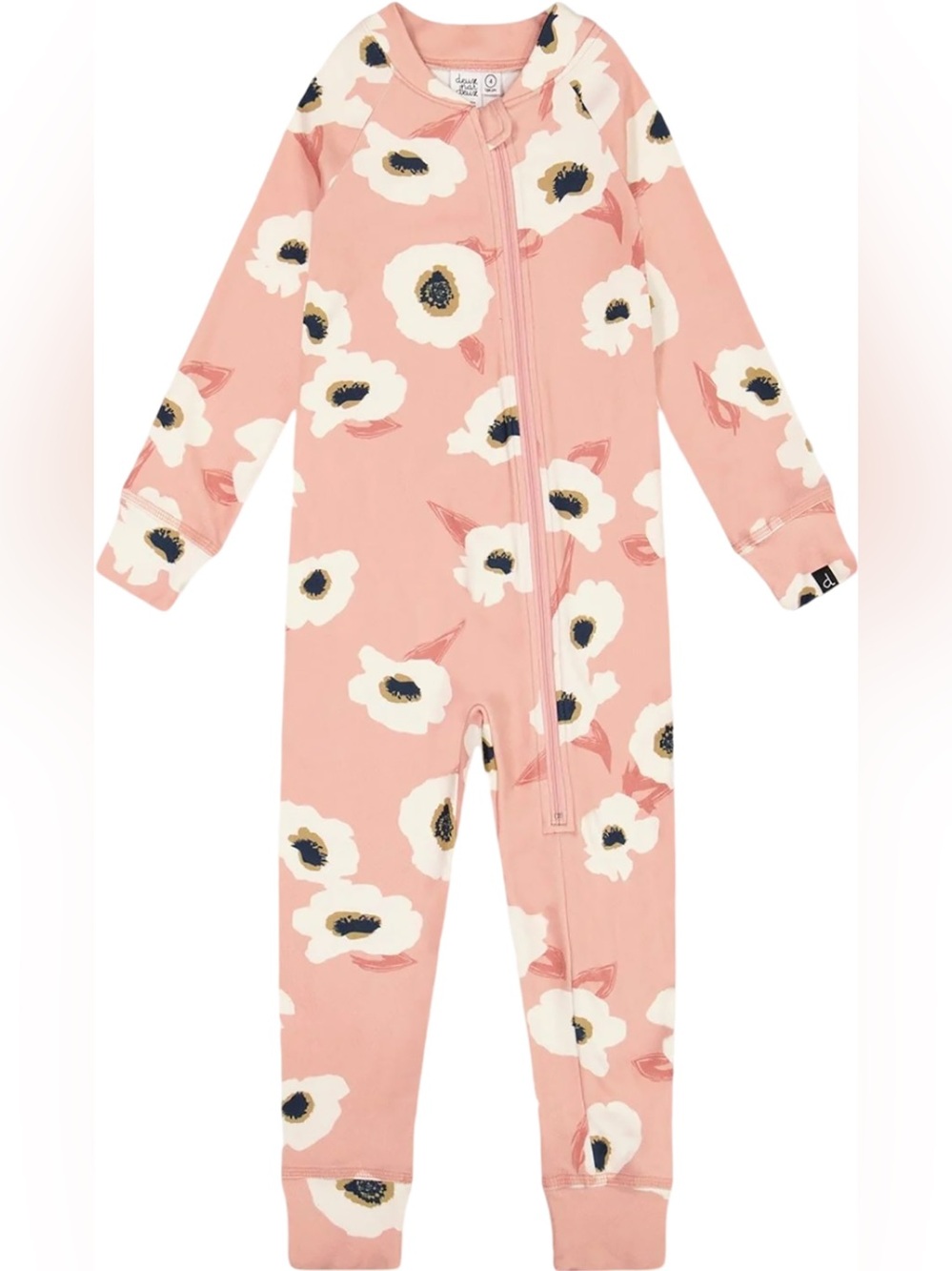 deux par deux Pink Floral Zip-Front One-Piece thermal